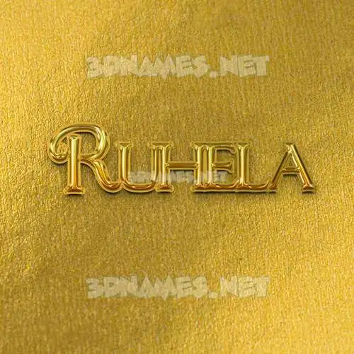 ruhela in All Gold style - 3D name wallpaper