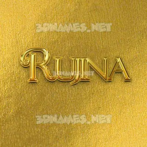 rujina in All Gold style - 3D name wallpaper rujina in All Gold style - 3D name wallpaper