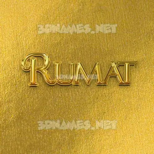 rumat in All Gold style - 3D name wallpaper rumat in All Gold style - 3D name wallpaper