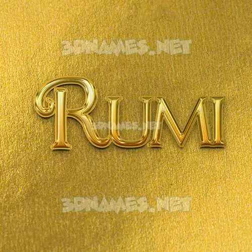 rumi in All Gold style - 3D name wallpaper rumi in All Gold style - 3D name wallpaper