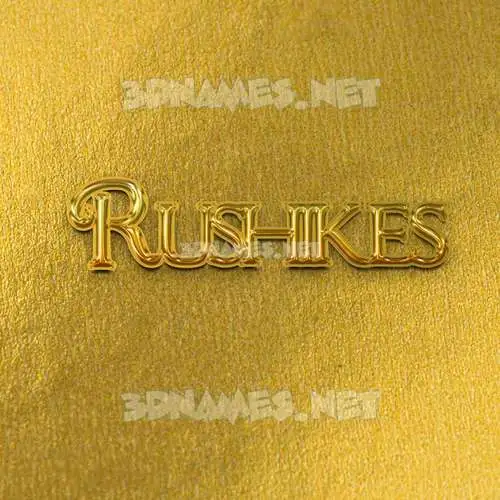 rushikes in All Gold style - 3D name wallpaper