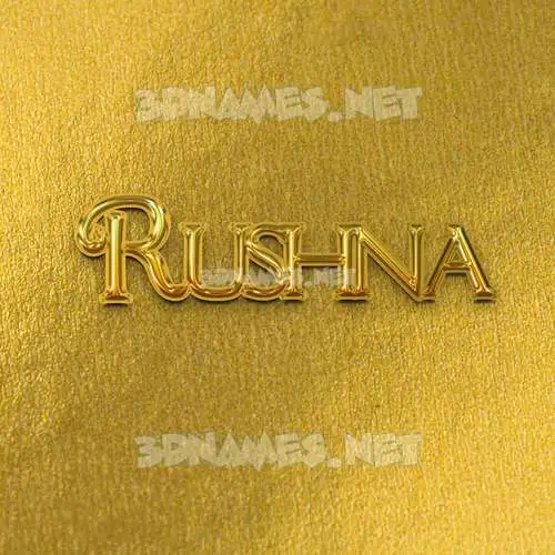 rushna in All Gold style - 3D name wallpaper rushna in All Gold style - 3D name wallpaper