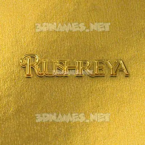 rushreya in All Gold style - 3D name wallpaper rushreya in All Gold style - 3D name wallpaper