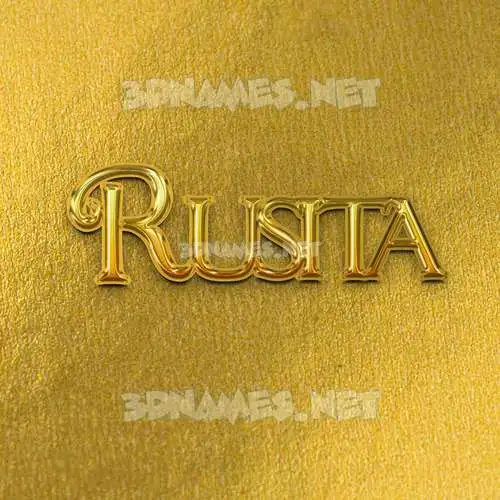 rusita in All Gold style - 3D name wallpaper
