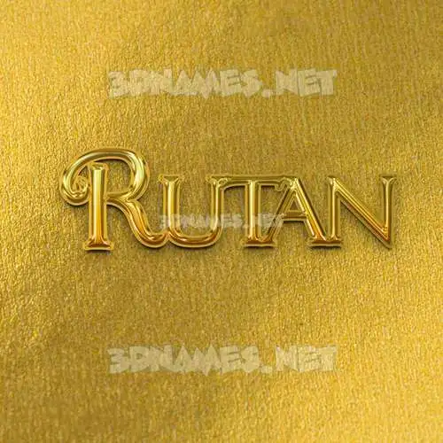rutan in All Gold style - 3D name wallpaper