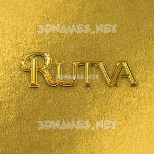 rutva in All Gold style - 3D name wallpaper rutva in All Gold style - 3D name wallpaper