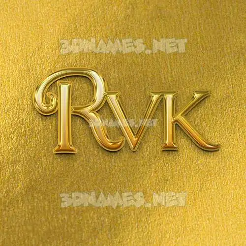 rvk in All Gold style - 3D name wallpaper rvk in All Gold style - 3D name wallpaper