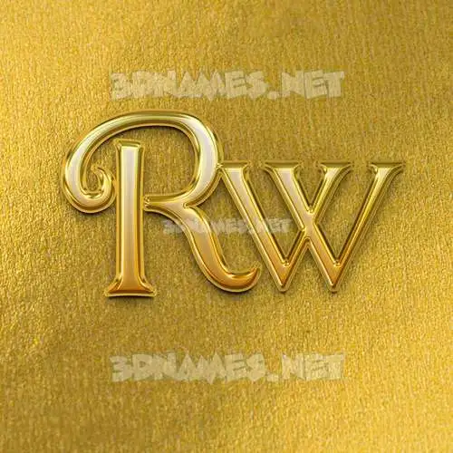 rw in All Gold style - 3D name wallpaper rw in All Gold style - 3D name wallpaper