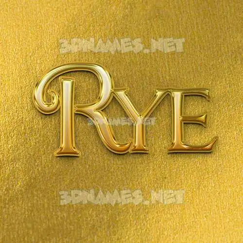 rye in All Gold style - 3D name wallpaper rye in All Gold style - 3D name wallpaper