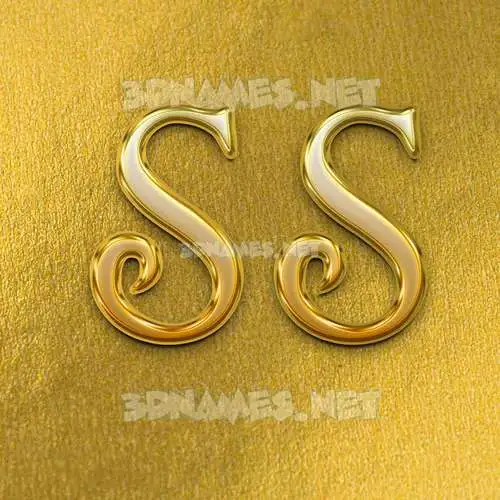 s s in All Gold style - 3D name wallpaper