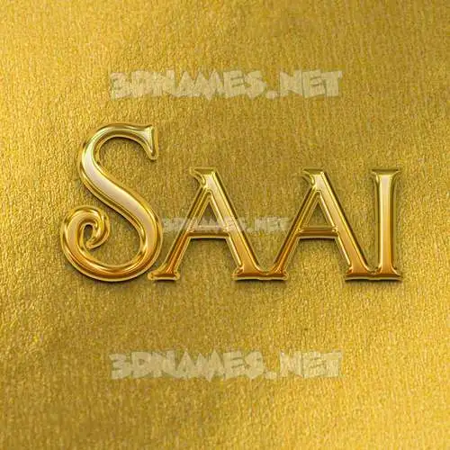 saai in All Gold style - 3D name wallpaper