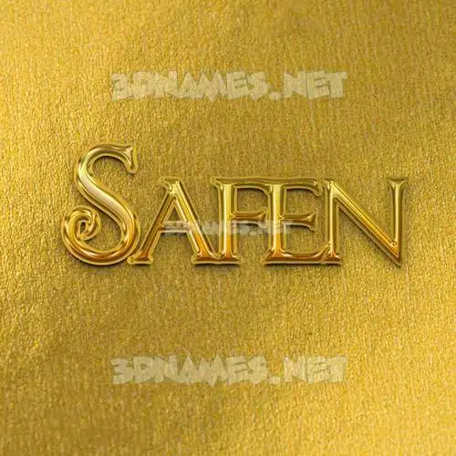 safen in All Gold style - 3D name wallpaper
