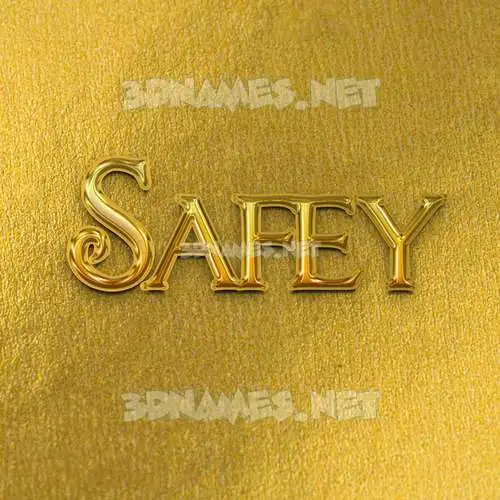 safey in All Gold style - 3D name wallpaper