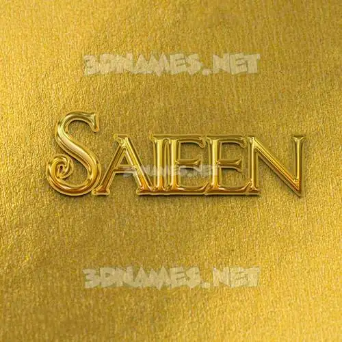 saieen in All Gold style - 3D name wallpaper