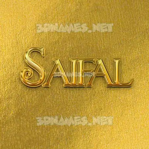 saifal in All Gold style - 3D name wallpaper