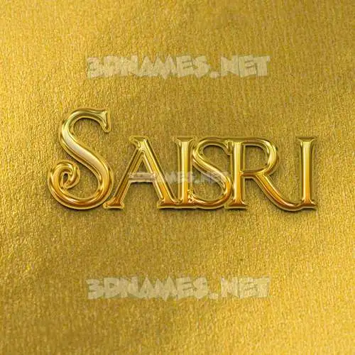 saisri in All Gold style - 3D name wallpaper