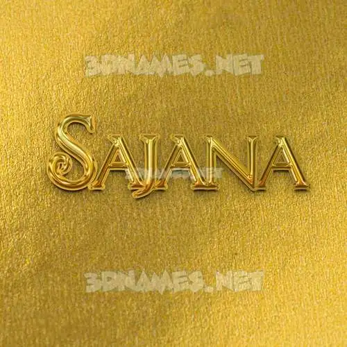 sajana in All Gold style - 3D name wallpaper