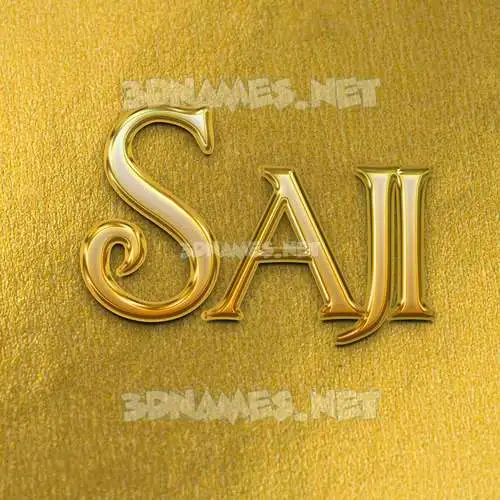 saji in All Gold style - 3D name wallpaper