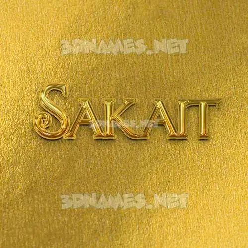 sakait in All Gold style - 3D name wallpaper