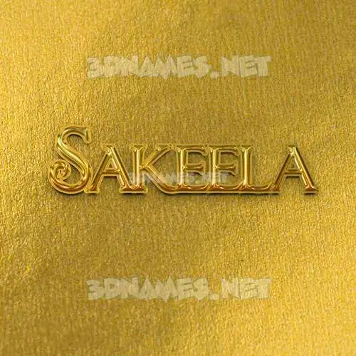 sakeela in All Gold style - 3D name wallpaper