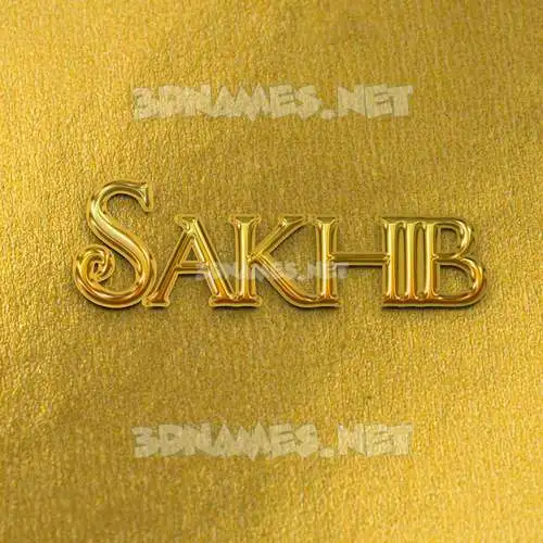 sakhib in All Gold style - 3D name wallpaper