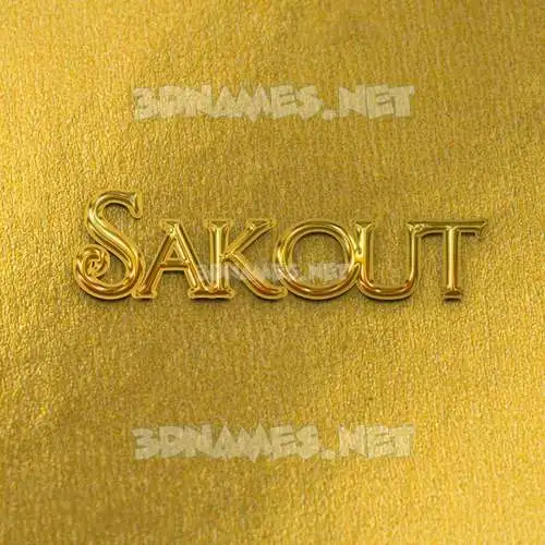 sakout in All Gold style - 3D name wallpaper sakout in All Gold style - 3D name wallpaper