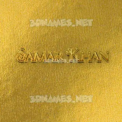 samar khan in All Gold style - 3D name wallpaper samar khan in All Gold style - 3D name wallpaper