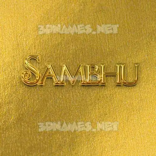 sambhu in All Gold style - 3D name wallpaper