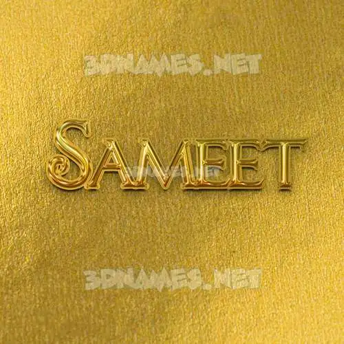 sameet in All Gold style - 3D name wallpaper
