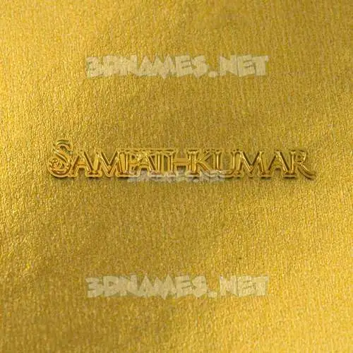 sampathkumar in All Gold style - 3D name wallpaper