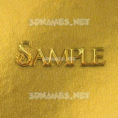 sample in All Gold style - 3D name wallpaper