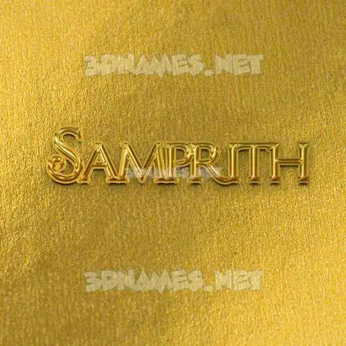 samprith in All Gold style - 3D name wallpaper