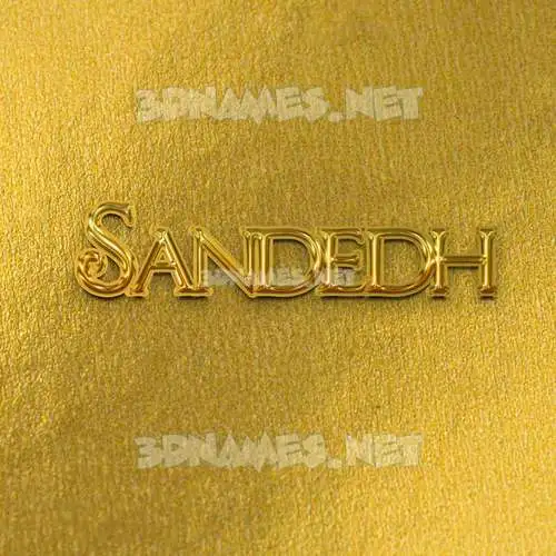 sandedh in All Gold style - 3D name wallpaper