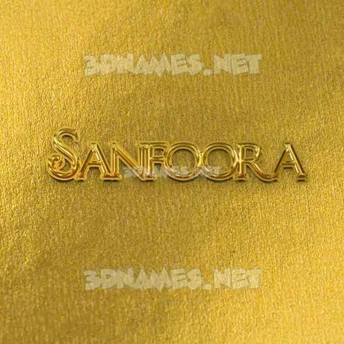 sanfoora in All Gold style - 3D name wallpaper