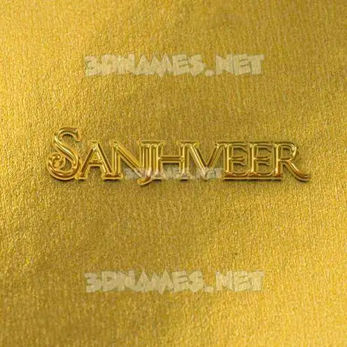 sanjhveer in All Gold style - 3D name wallpaper