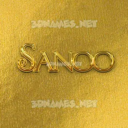sanoo in All Gold style - 3D name wallpaper