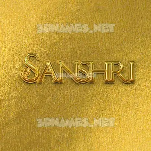 sanshri in All Gold style - 3D name wallpaper