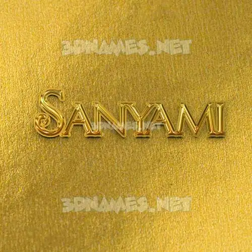 sanyami in All Gold style - 3D name wallpaper