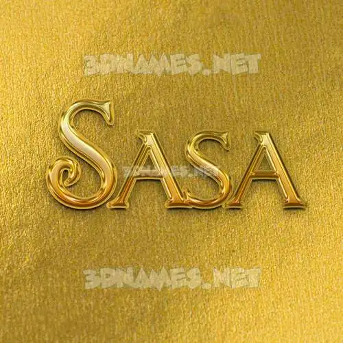 sasa in All Gold style - 3D name wallpaper