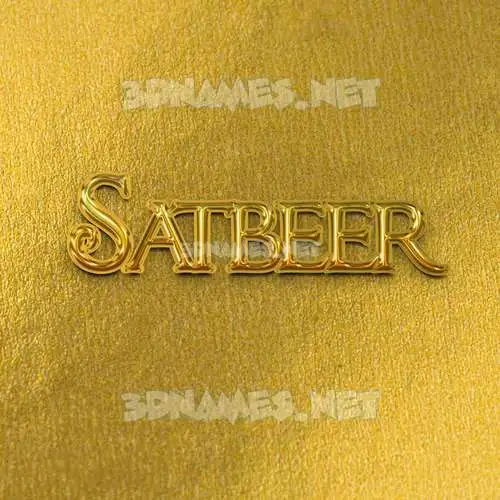satbeer in All Gold style - 3D name wallpaper