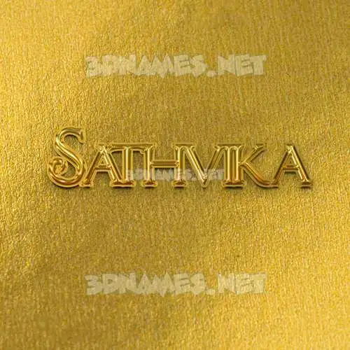 sathvika in All Gold style - 3D name wallpaper