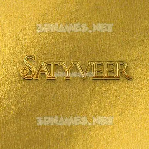 satyveer in All Gold style - 3D name wallpaper