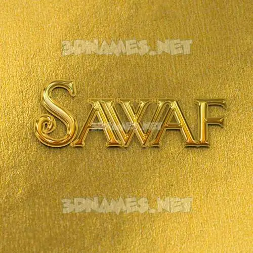 sawaf in All Gold style - 3D name wallpaper sawaf in All Gold style - 3D name wallpaper