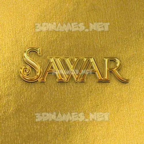 sawar in All Gold style - 3D name wallpaper sawar in All Gold style - 3D name wallpaper