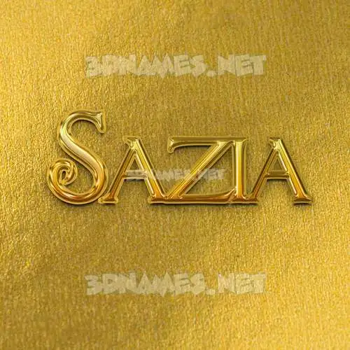 sazia in All Gold style - 3D name wallpaper sazia in All Gold style - 3D name wallpaper