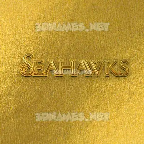 seahawks in All Gold style - 3D name wallpaper