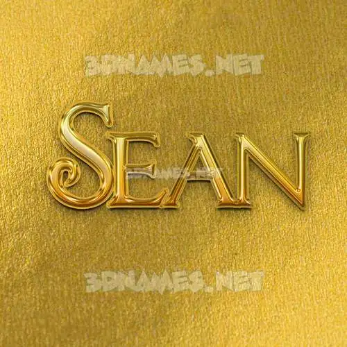 sean in All Gold style - 3D name wallpaper