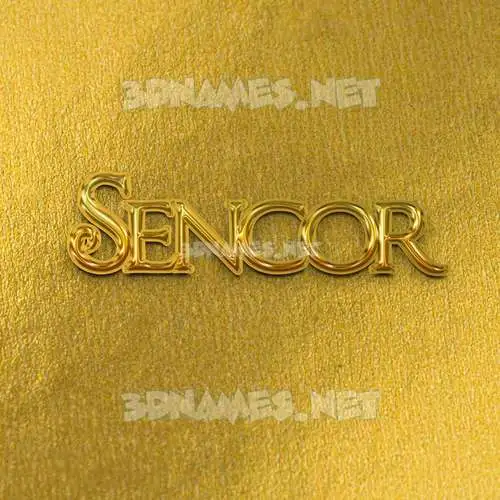 sencor in All Gold style - 3D name wallpaper
