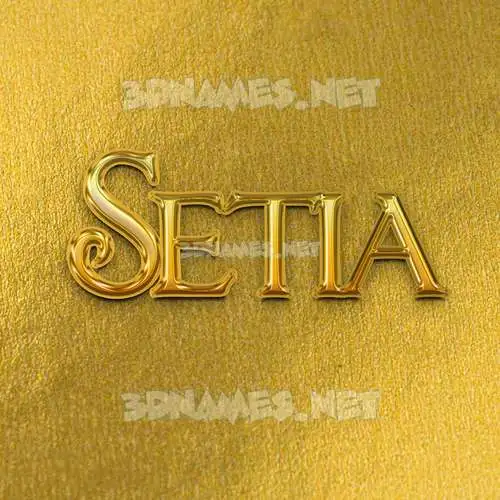setia in All Gold style - 3D name wallpaper