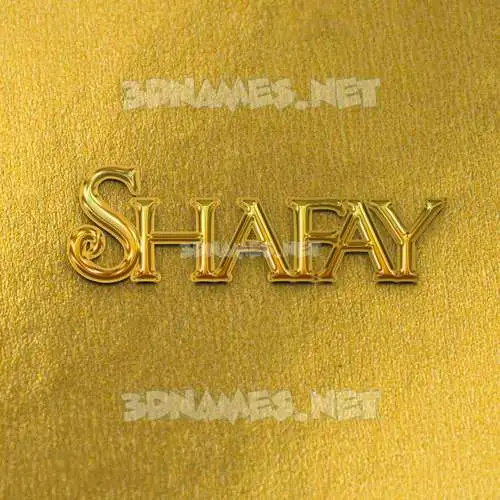 shafay in All Gold style - 3D name wallpaper